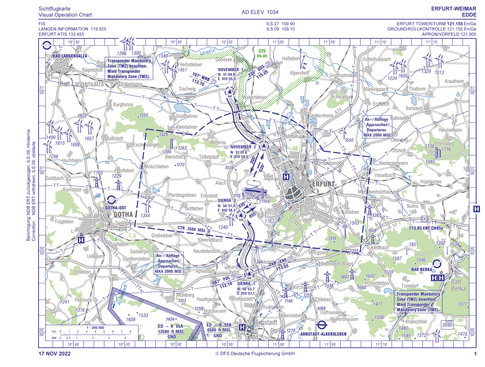 Sichtflugkarte Erfurt EDDE